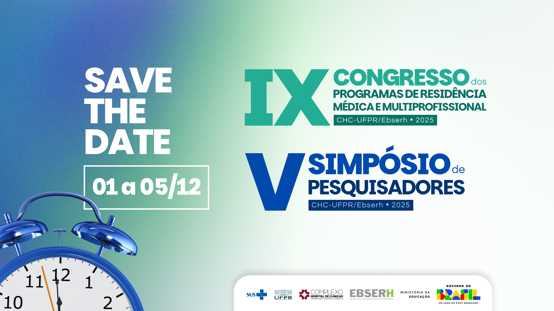 Banner do Congresso de Residências e Simpósio de Pesquisadores (edição 2025)