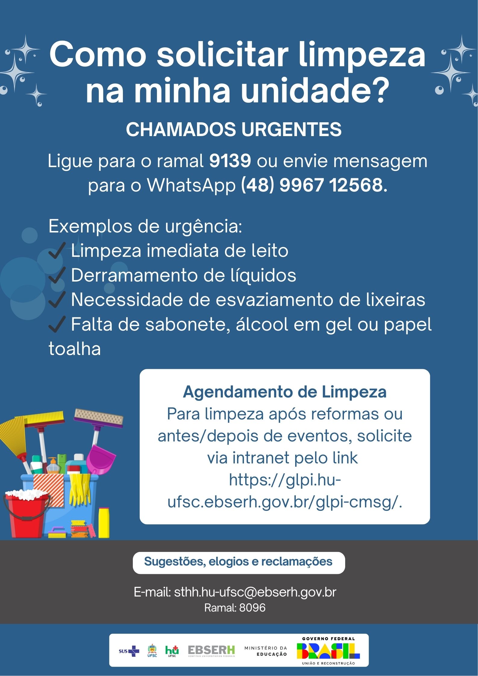 Como solicitar uma limpeza na minha unidade