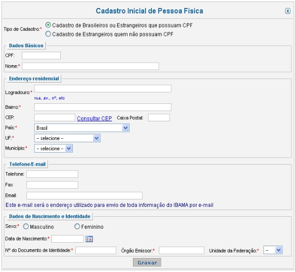 formulário: (Exemplo - pessoa física)