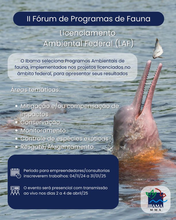 Submissão de trabalhos no II Fórum de Programas de Fauna do Licenciamento Ambiental Federal (LAF)