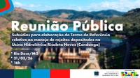 Reunião pública discute Termo de Referência sobre manejo de rejeitos na UHE Candonga, em 31/03