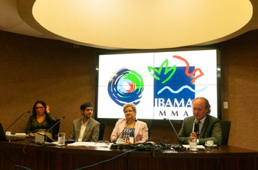 Maria Ceicilene (MME), Thiago Prado (EPE), Claudia Barros (Dilic/Ibama) e Rodrigo Agostinho (Ibama)