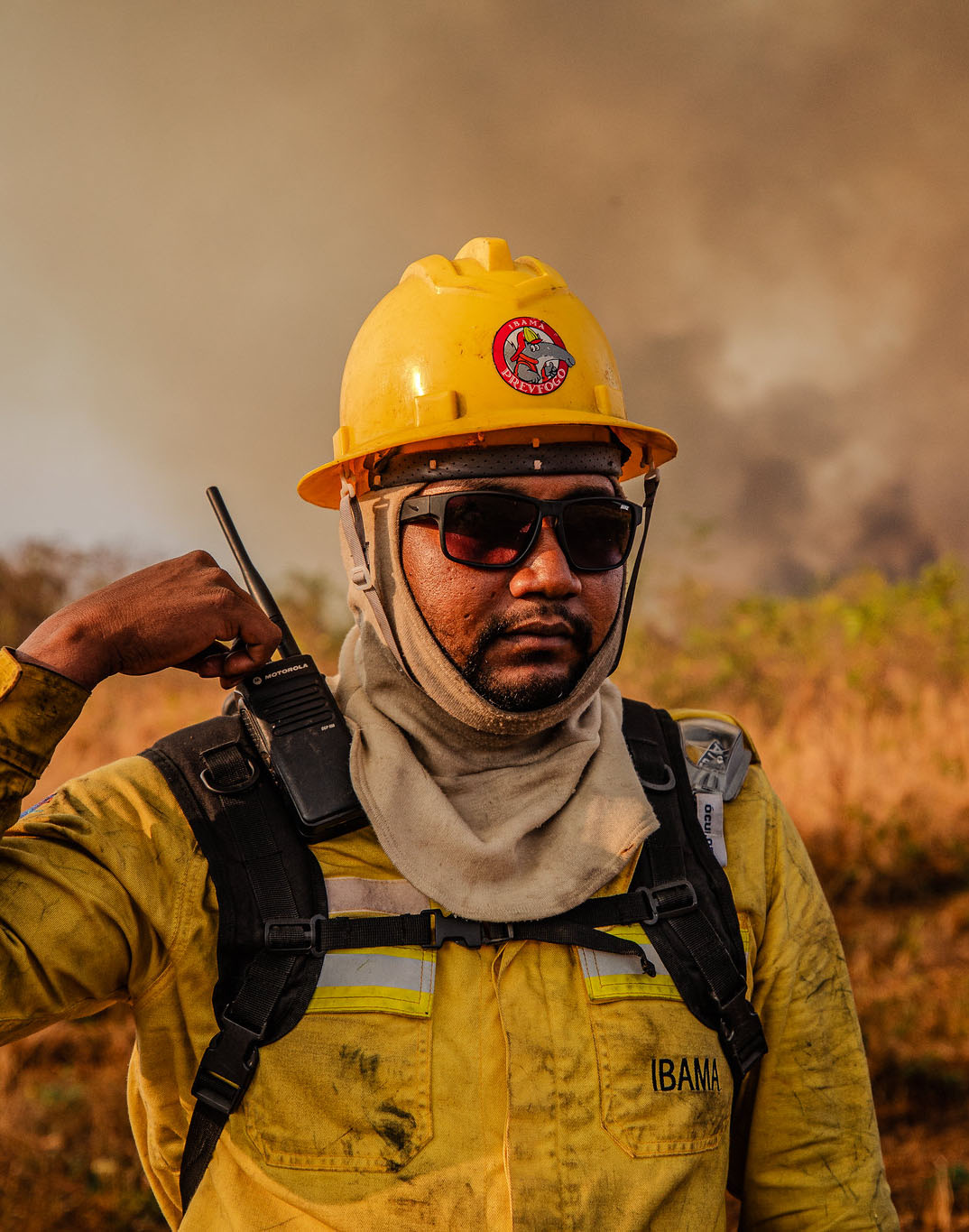 Brigadistas do Prevfogo no combate aos incêndios no Pantanal, em 2024