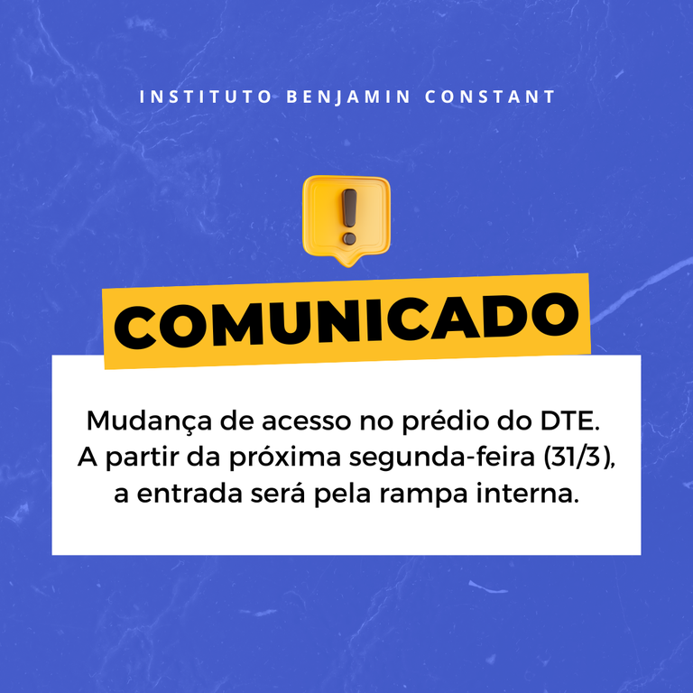 Aviso importante: Mudança de acesso no prédio do DTE