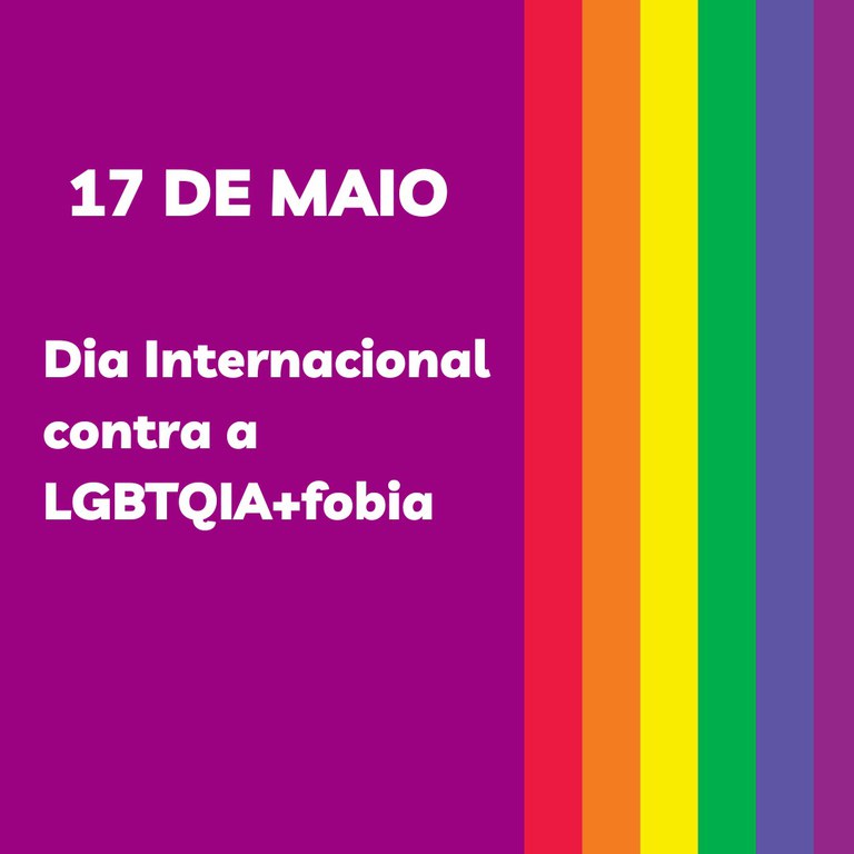 Card da nota sobre Dia Internacional contra a LGBTQIA+fobia