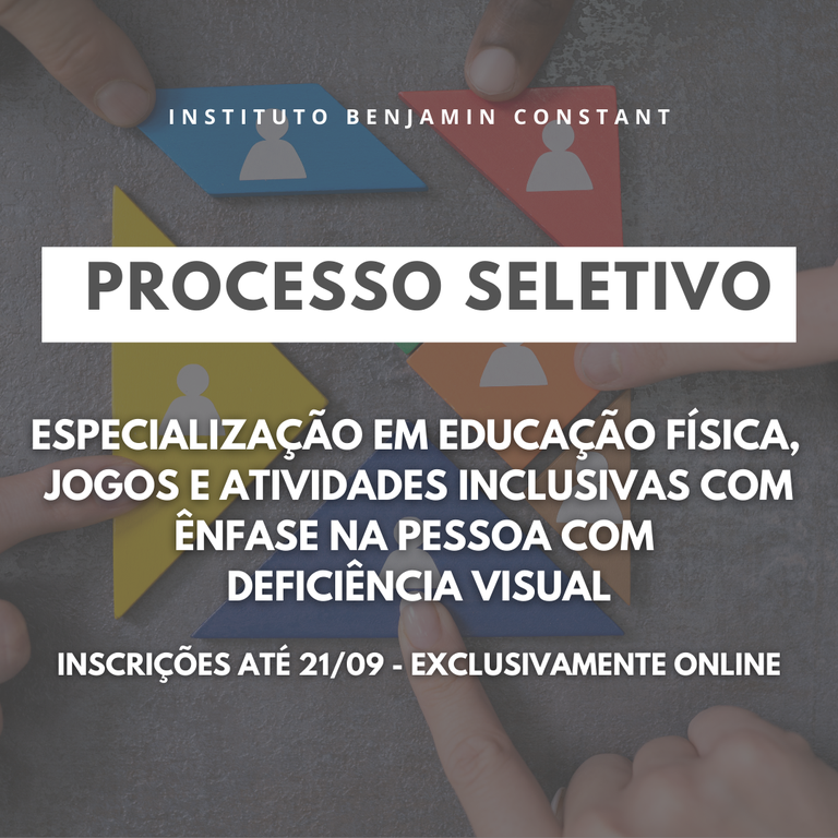 Especialização em Educação Física, Jogos e Atividades Inclusivas com Ênfase na Pessoa com Deficiência Visual: inscrições abertas