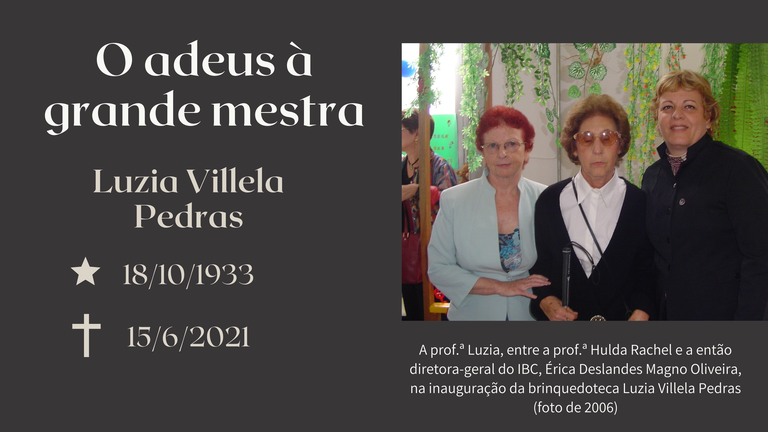 Cartaz obItuário Luzia Villela Pedras