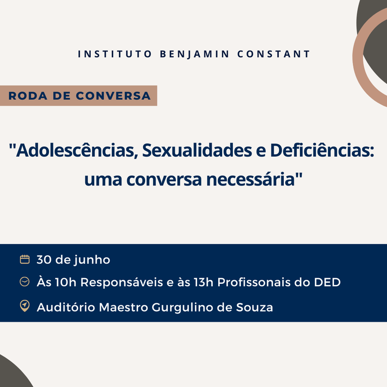Roda de conversa discute adolescência, sexualidade e deficiência