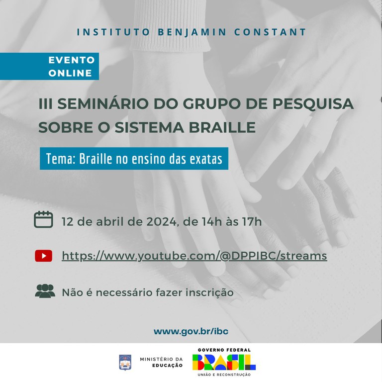 Card do III Seminário do Grupo de Pesquisa sobre o Sistema Braille - GPESBRA