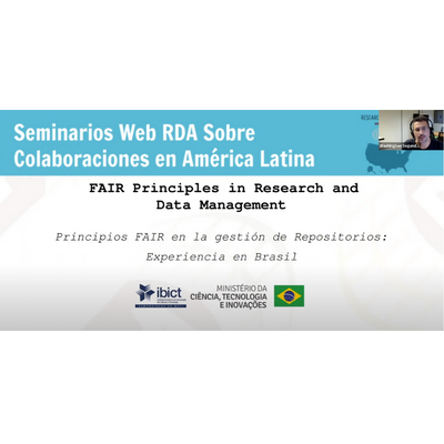 IMG -  Ibict participa de webinar da Research Data Alliance sobre experiências dos Princípios Fair na América Latina