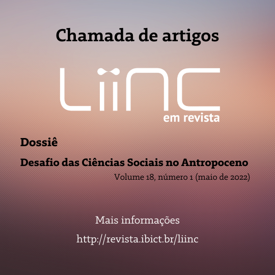 IMAGEM-  Chamada de artigos para o volume 18 da Liinc em Revista