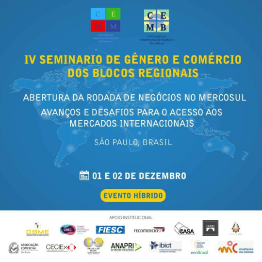 IMAGEM - Inscrições abertas: IV Seminário de Gênero e Comércio nos Blocos Regionais