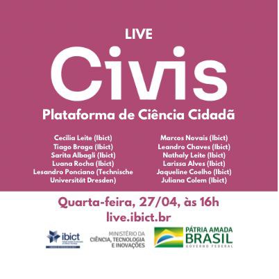 IMG - Webinar do Ibict promove o lançamento da Civis - Plataforma de Ciência Cidadã
