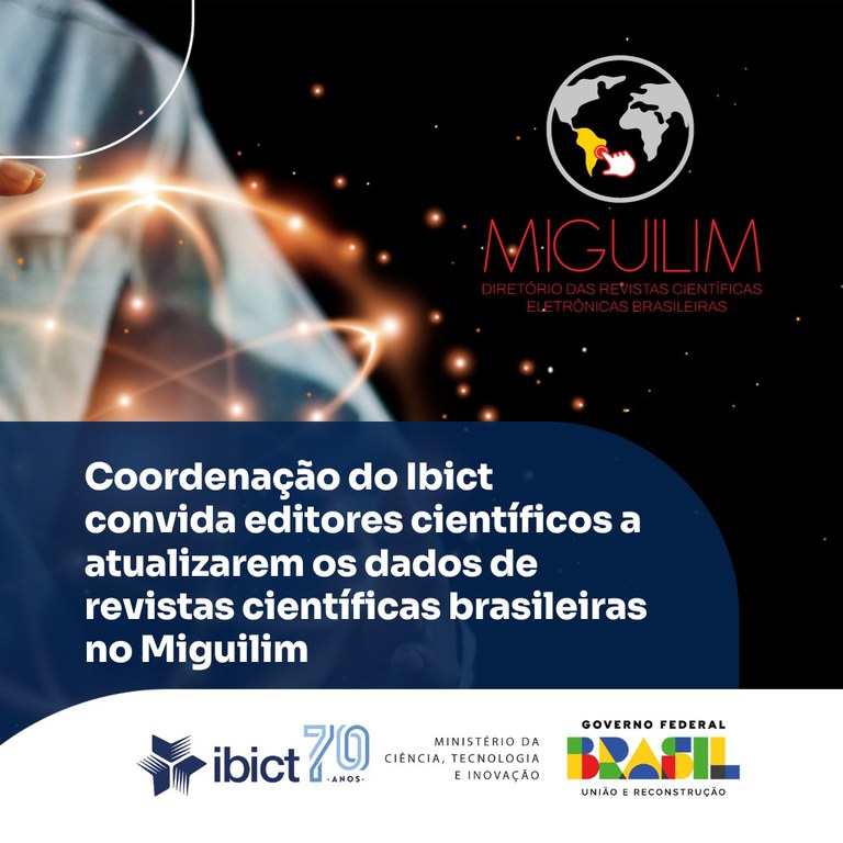 IMG -  Ibict convida editores científicos a atualizarem os dados de revistas científicas brasileiras no Miguilim