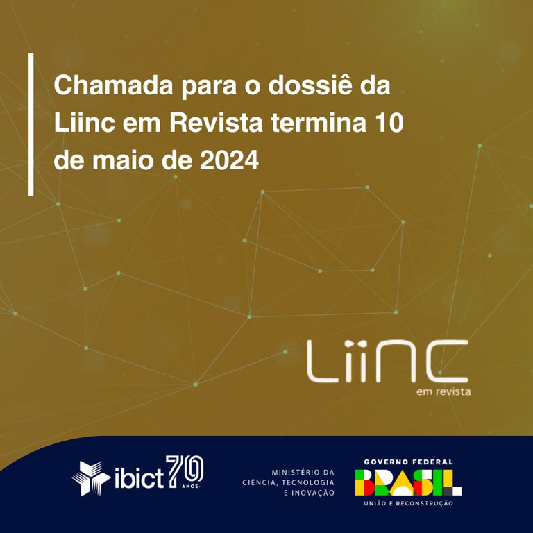 Chamada para o dossiê da Liinc em Revista termina 10 de maio de 2024