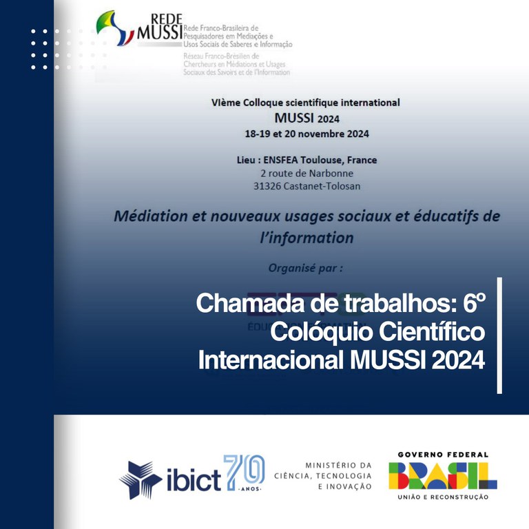 IMG - Chamada de trabalhos: 6º Colóquio Científico Internacional MUSSI 2024