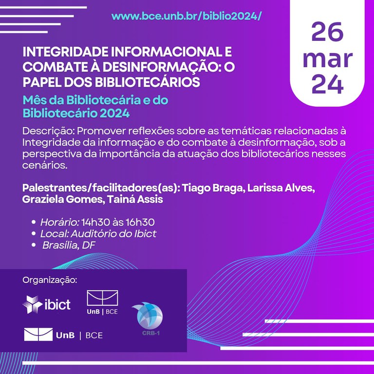 Ibict vai promover encontro para discutir "Integridade informacional e Combate à desinformação: o papel dos bibliotecários"