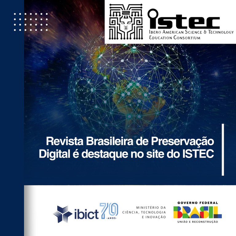 Revista Brasileira de Preservação Digital é destaque no site do ISTEC