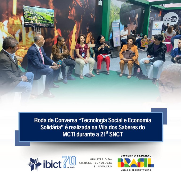 Roda de Conversa “Tecnologia Social e Economia Solidária” é realizada na Vila dos Saberes do MCTI durante a 21ª SNCT