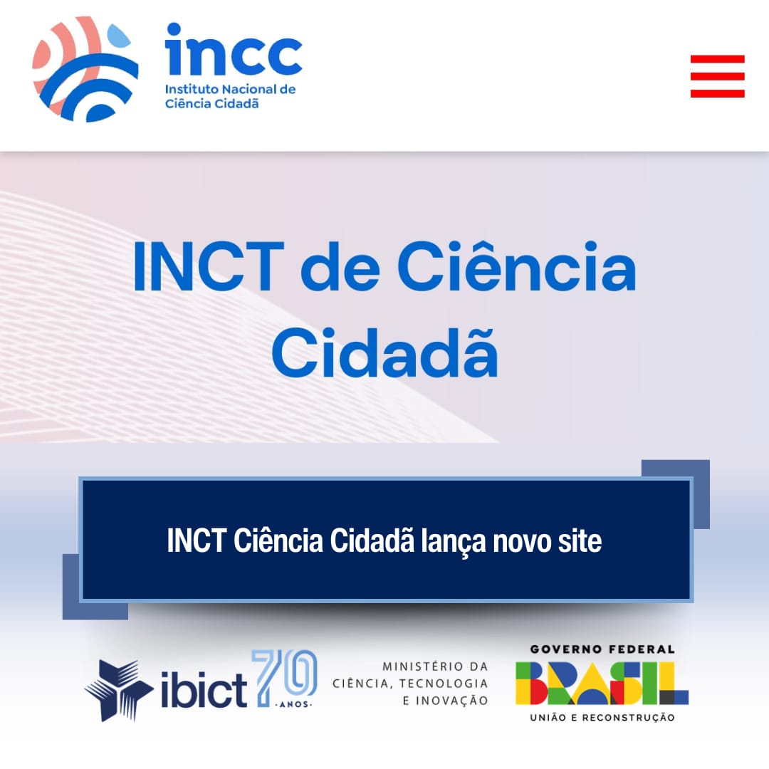 IMG -  INCT Ciência Cidadã lança novo site