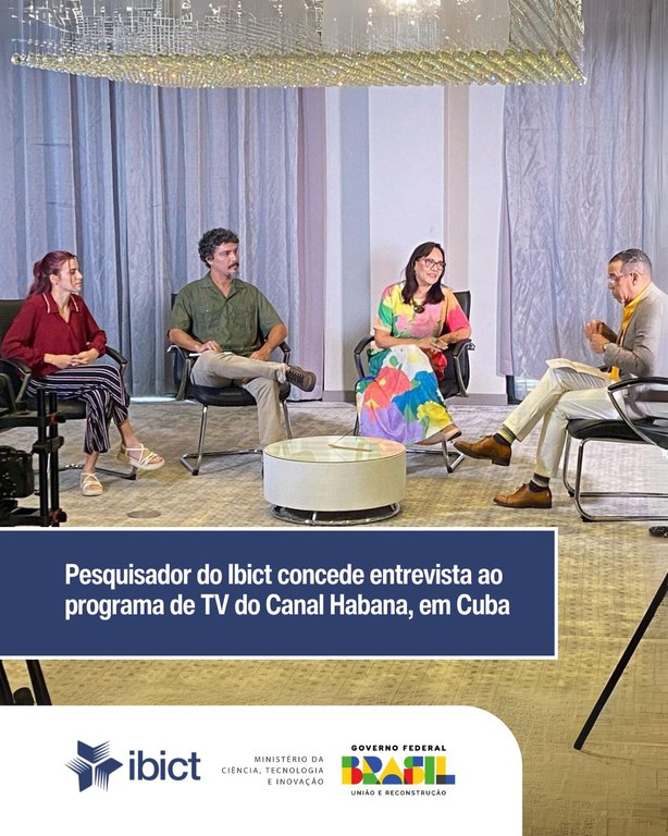 Pesquisador do Ibict concede entrevista ao programa de TV do Canal Habana, em Cuba