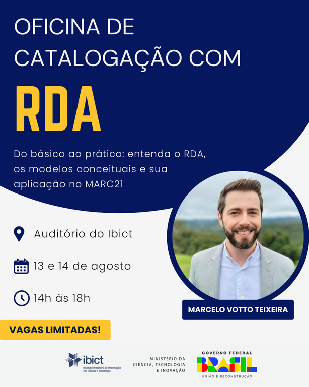 IMG -  Ibict promove oficina gratuita sobre o padrão de catalogação RDA em Brasília