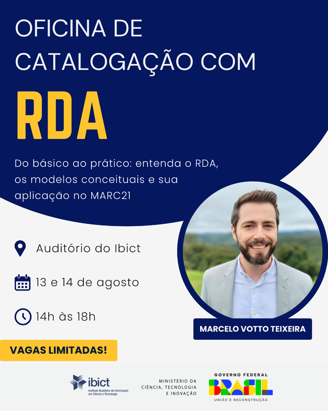 IMG -  Ibict promove oficina gratuita sobre o padrão de catalogação RDA em Brasília