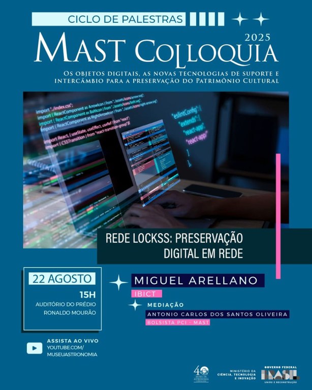 MAST recebe palestra sobre preservação digital com coordenador da Rede Cariniana