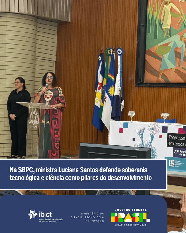 IMG -  Na SBPC, ministra Luciana Santos defende soberania tecnológica e ciência como pilares do desenvolvimento