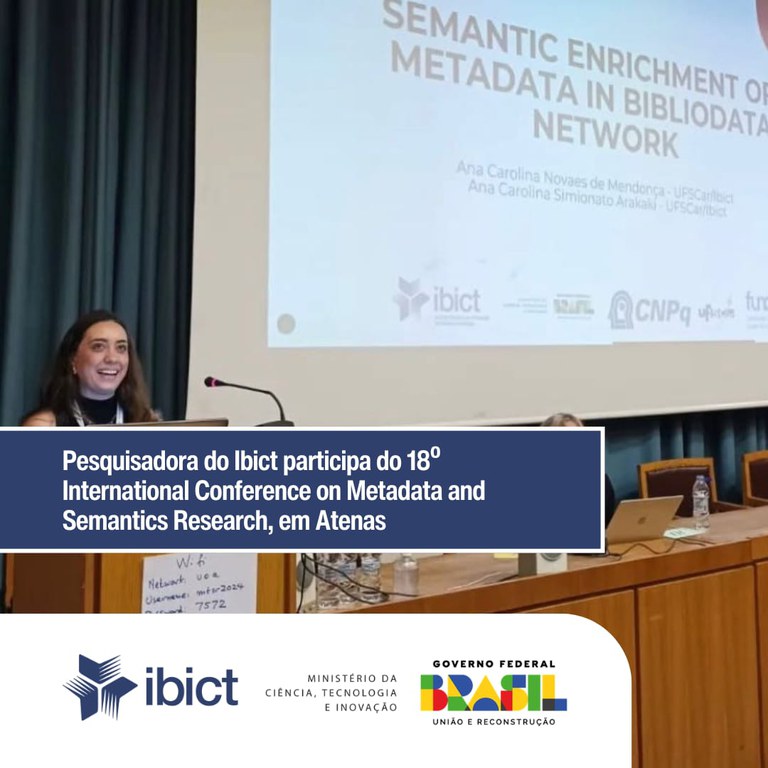 IMG -  Pesquisadora do Ibict participa do 18º International Conference on Metadata and Semantics Research, em Atenas