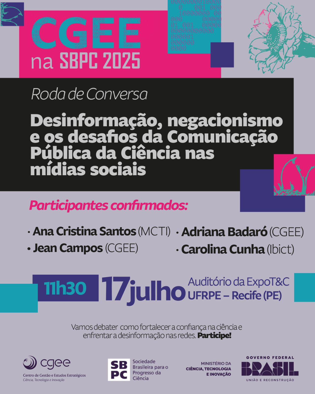 IMG -  Roda de conversa discute desinformação e os desafios da Comunicação Pública da Ciência nas mídias sociais