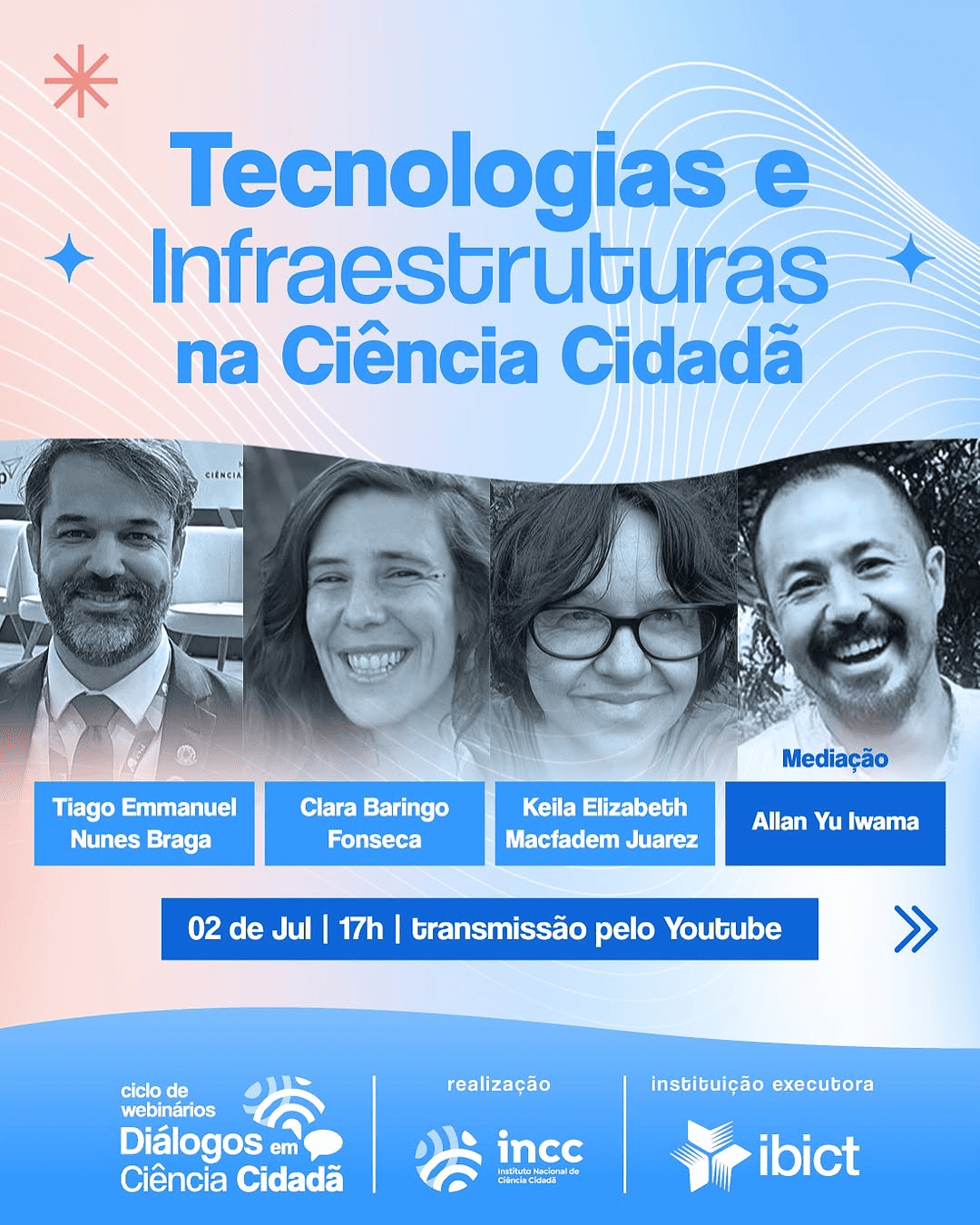 IMG - 6ª edição do ciclo de webinários do INCC tem como tema “Tecnologias e Infraestruturas na Ciência Cidadã”