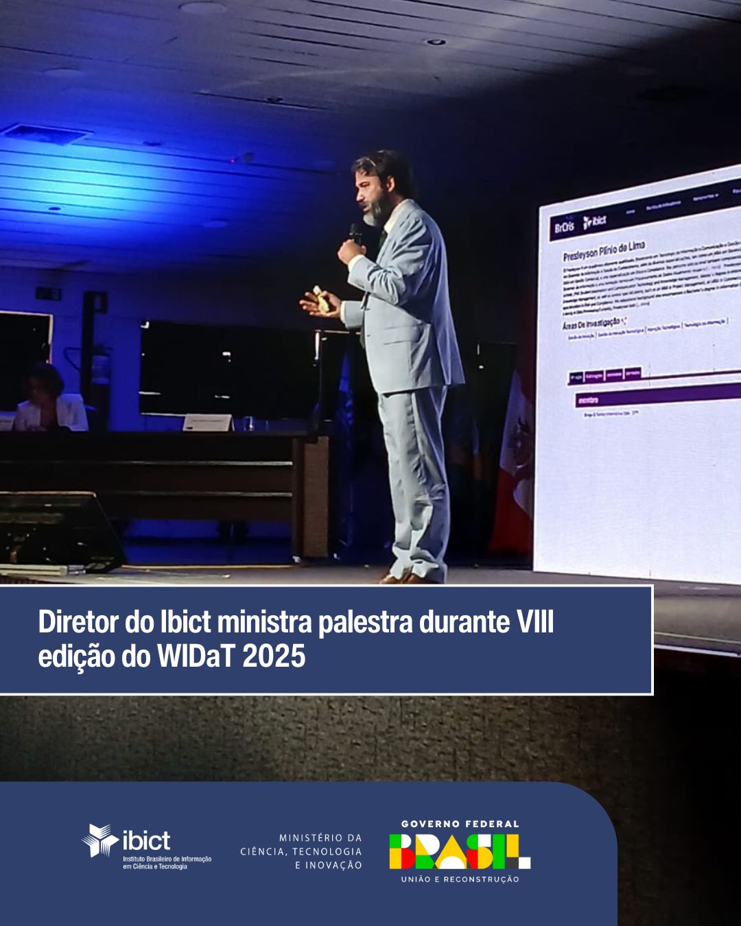 Diretor do Ibict ministra palestra durante VIII edição do WIDaT 2025