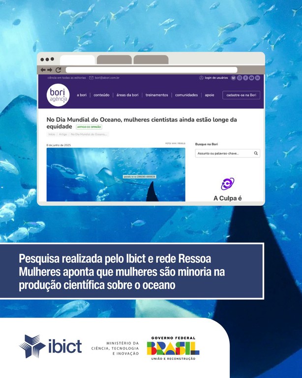 IMG - Pesquisa realizada pelo Ibict e rede Ressoa Mulheres aponta que mulheres são minoria na produção científica sobre o oceano