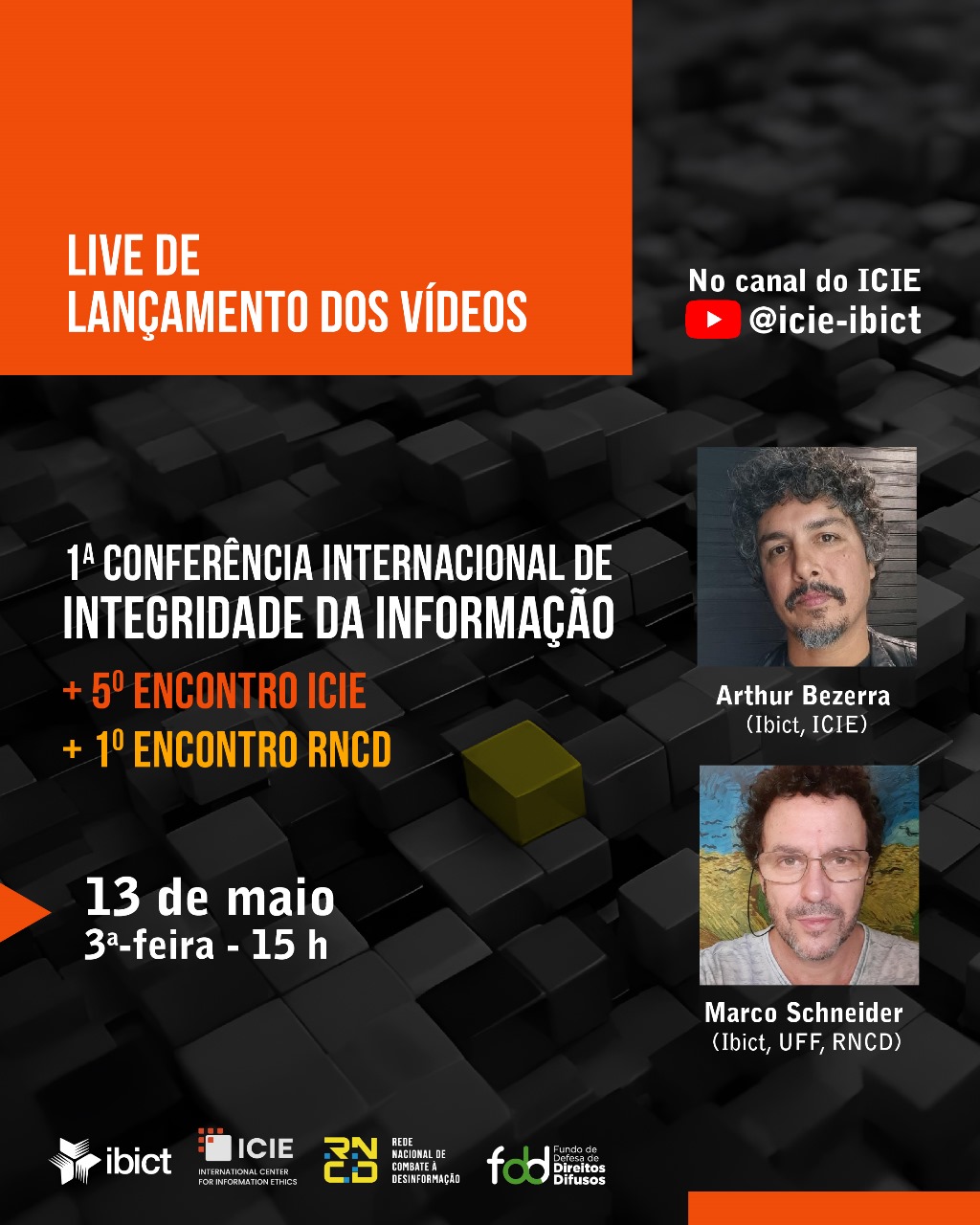 Vídeos da 1ª Conferência Internacional de Integridade da Informação serão lançados em live no YouTube