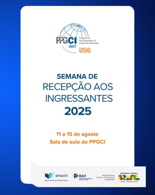 PPGCI promove programação especial para os novos alunos da pós-graduação