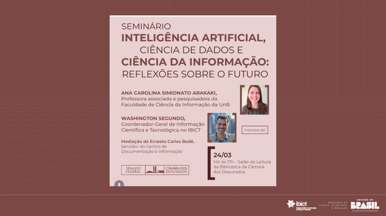 IMG -  Ibict participa de evento sobre Inteligência Artificial, Ciência de Dados e Ciência da Informação