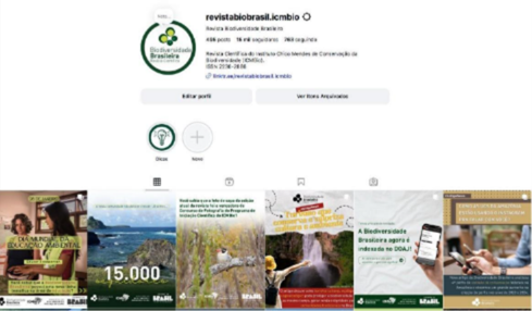 Figura 43: Perfil da Revista Biodiversidade Brasileira no Instagram - @revistabiobrasil.icmbio