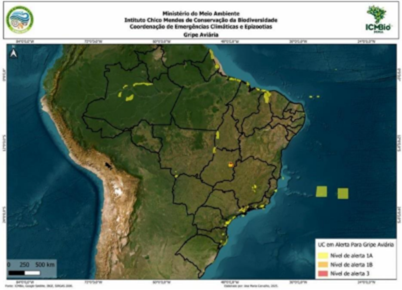 Figura 21: Unidades de Conservação em níveis de alerta para Gripe Aviária
