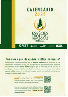 Amostra do Calendário de Espécies Exóticas Invasoras 2026