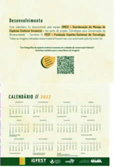 Amostra do Calendário de Espécies Exóticas Invasoras 2026
