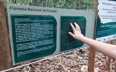Placa informativa sobre a Floresta Nacional de Carajás - Foto: Coordenação de Comunicação Social
