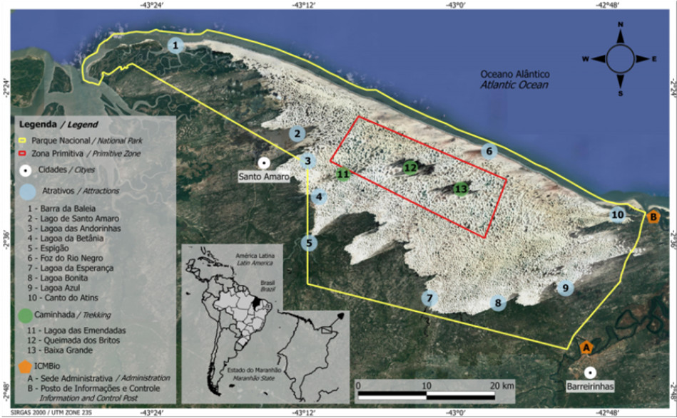 Mapa Parna dos Lençóis Maranhenses/MA.
