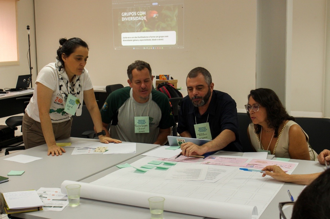 Construção em grupo para formulação de documento orientador. Foto: Luiza Tedesque.