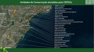 Mapa das UCS atendidas pela CEPSUL
