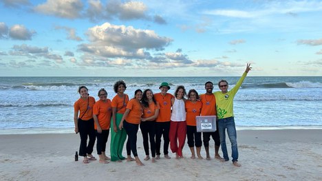 Analista ambiental Claudio Bellini em atividade de sensibilização ambiental no RN.