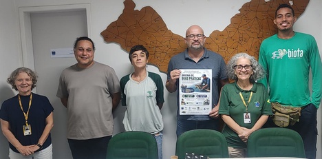Equipe do Centro TAMAR em SE em reunião com Ibama e Instituto Biota. 
