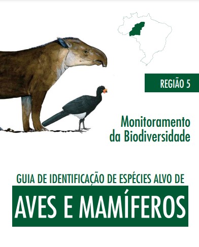 Imagem de uma anta e uma ave e o mapa do Brasil com a parte central da região norte l em destaque