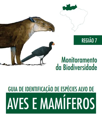 Imagem de uma anta e uma ave e o mapa do Brasil com a parte de cima da região norte l em destaque