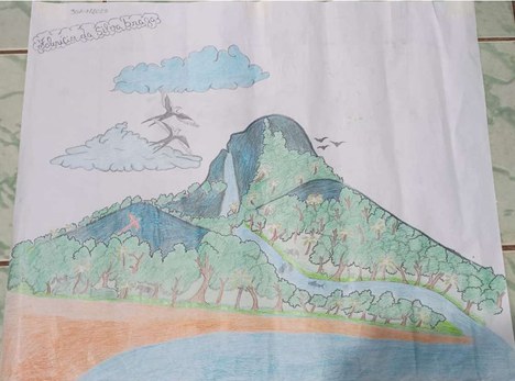 Oficina do projeto registra saberes Yanomami por meio de desenhos antes da expedição. Foto: Divulgação/ NGI Pico da Neblina